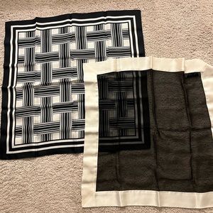 Lot of two black and white scarves